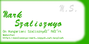 mark szalisznyo business card